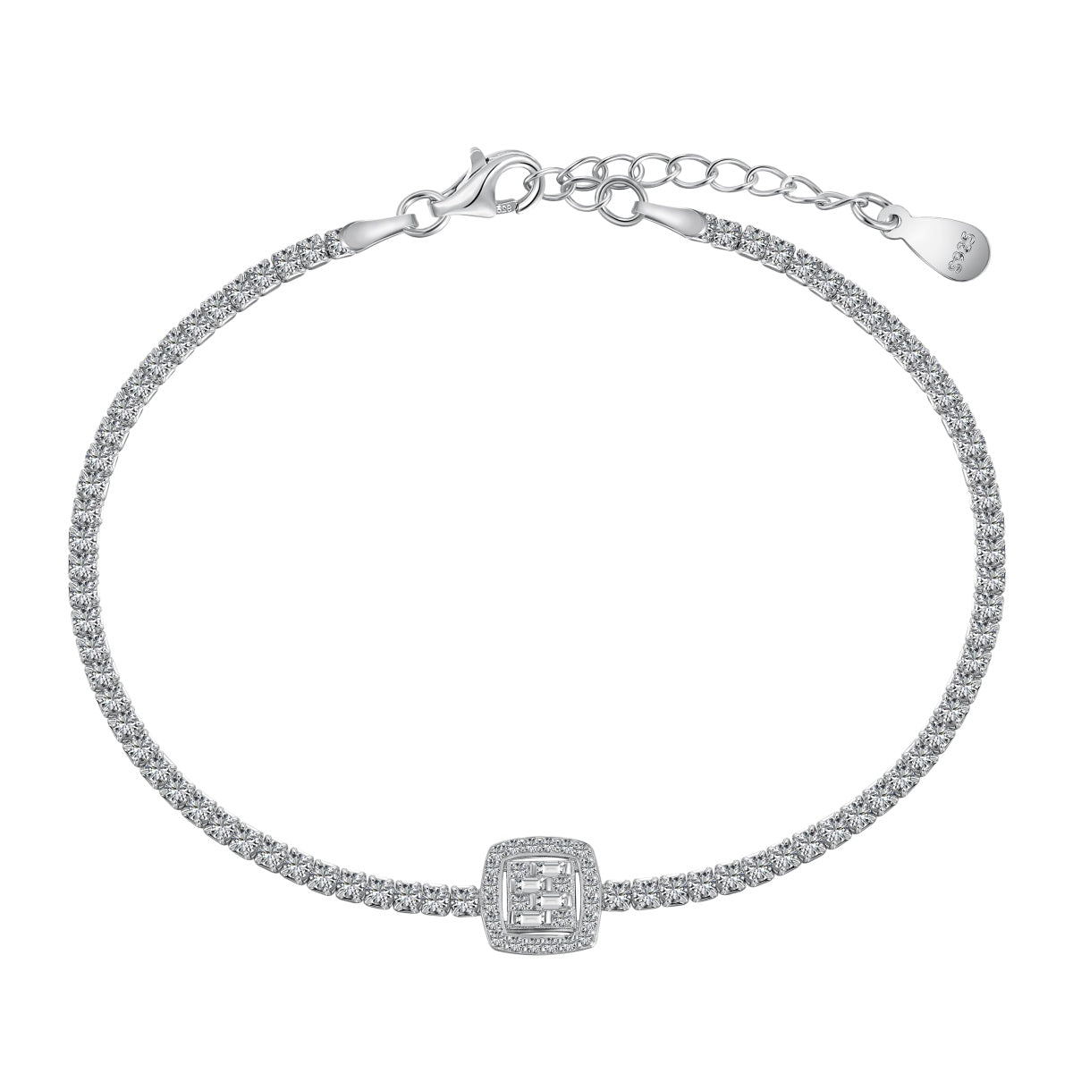[Lora-Jewelry] Bracelet de banquet luxueux et éblouissant de forme carrée