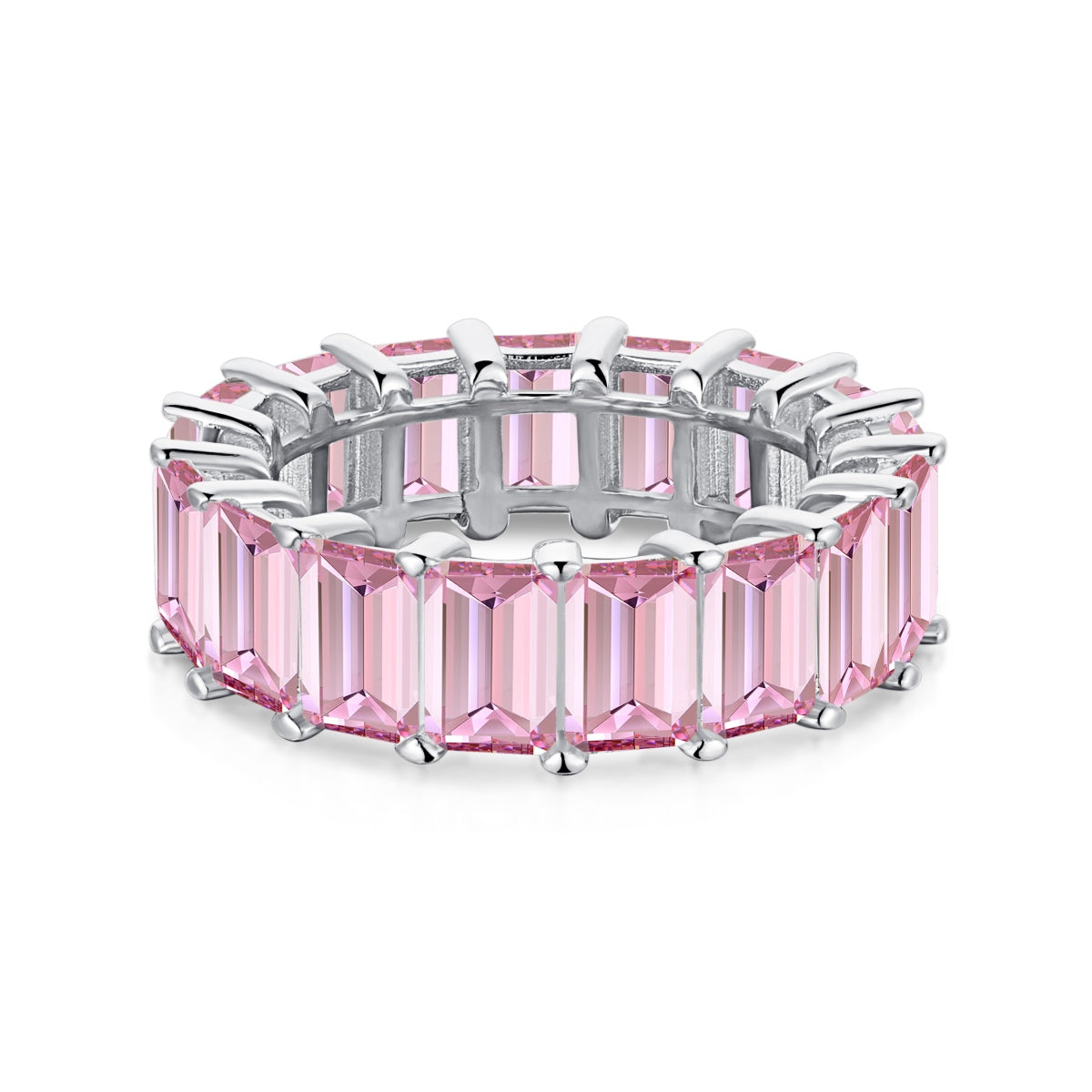 [Lora-Jewelry] Bague tennis élégante taille émeraude de 0,75 carat