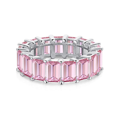 [Lora-Jewelry] Bague tennis élégante taille émeraude de 0,75 carat