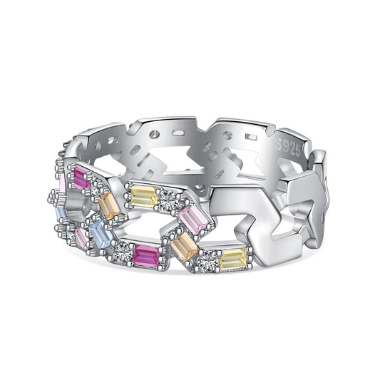 [Lora-Jewelry] Bague quotidienne scintillante et vibrante taille émeraude