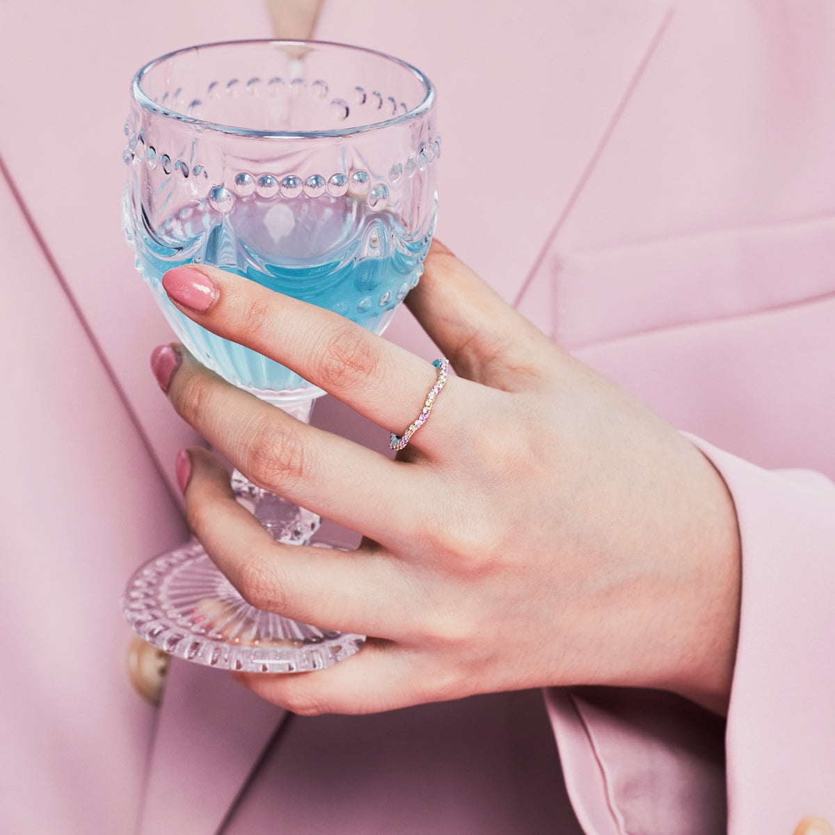 [Lora-Jewelry] Bague de fête ronde colorée et délicate