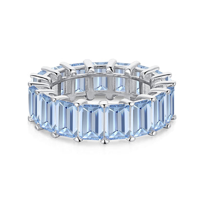 [Lora-Jewelry] Bague tennis élégante taille émeraude de 0,75 carat
