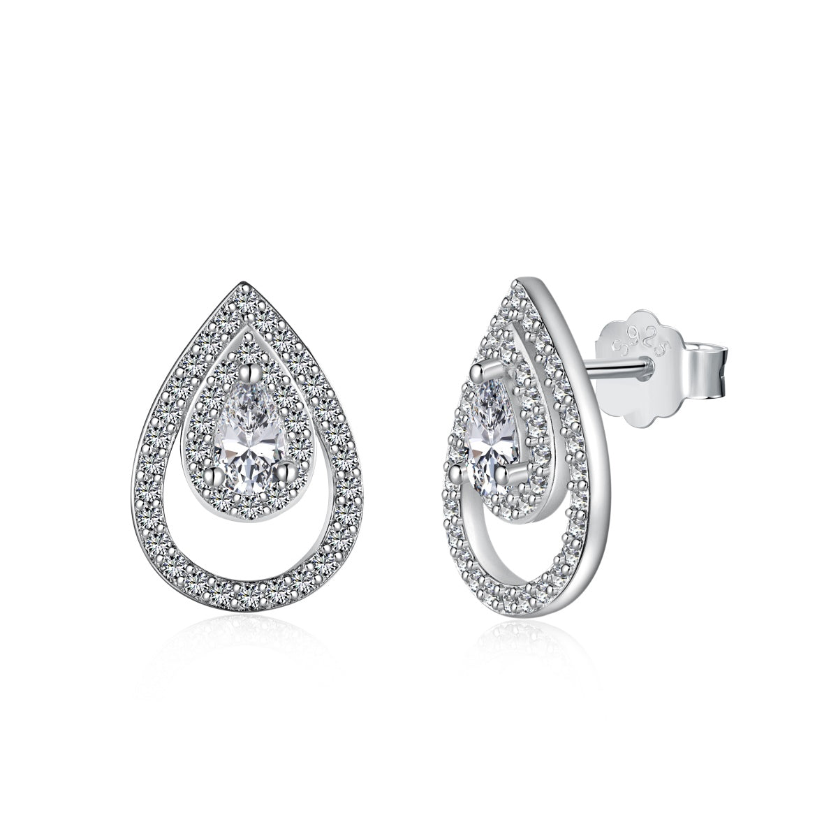 [Lora-Jewelry] Boucles d'oreilles scintillantes et délicates en forme de goutte d'eau
