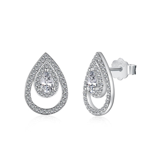 [Lora-Jewelry] Boucles d'oreilles scintillantes et délicates en forme de goutte d'eau