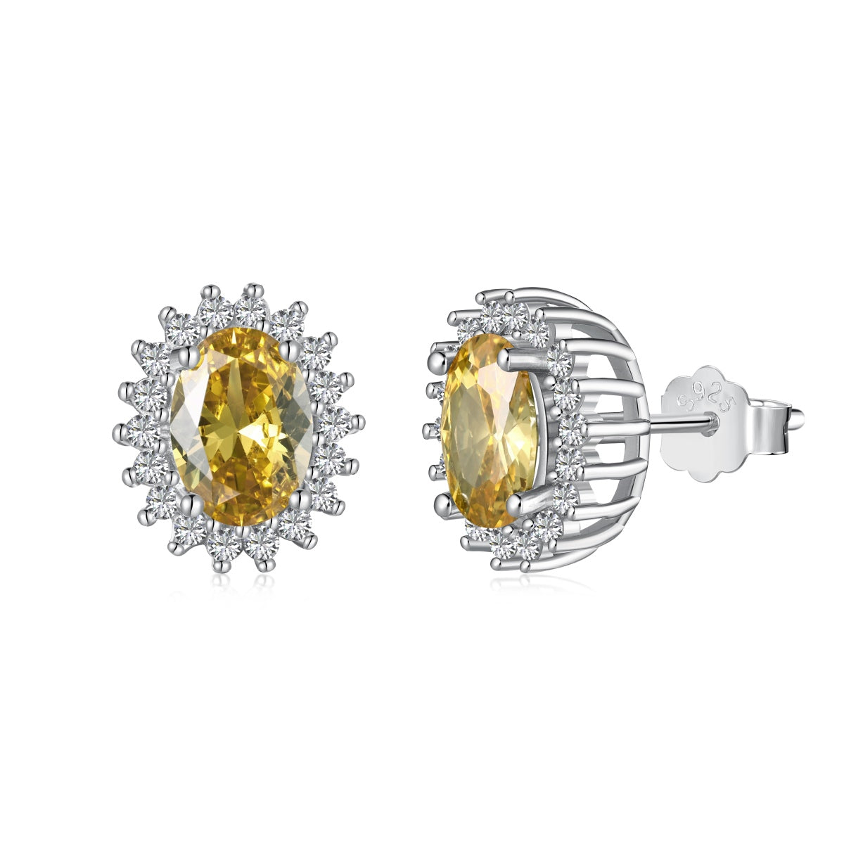 [Lora-Jewelry] Boucles d'oreilles délicates à taille ovale radiante