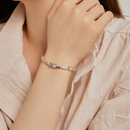 [Lora-Jewelry] Bracelet rond en forme de papillon coloré et orné