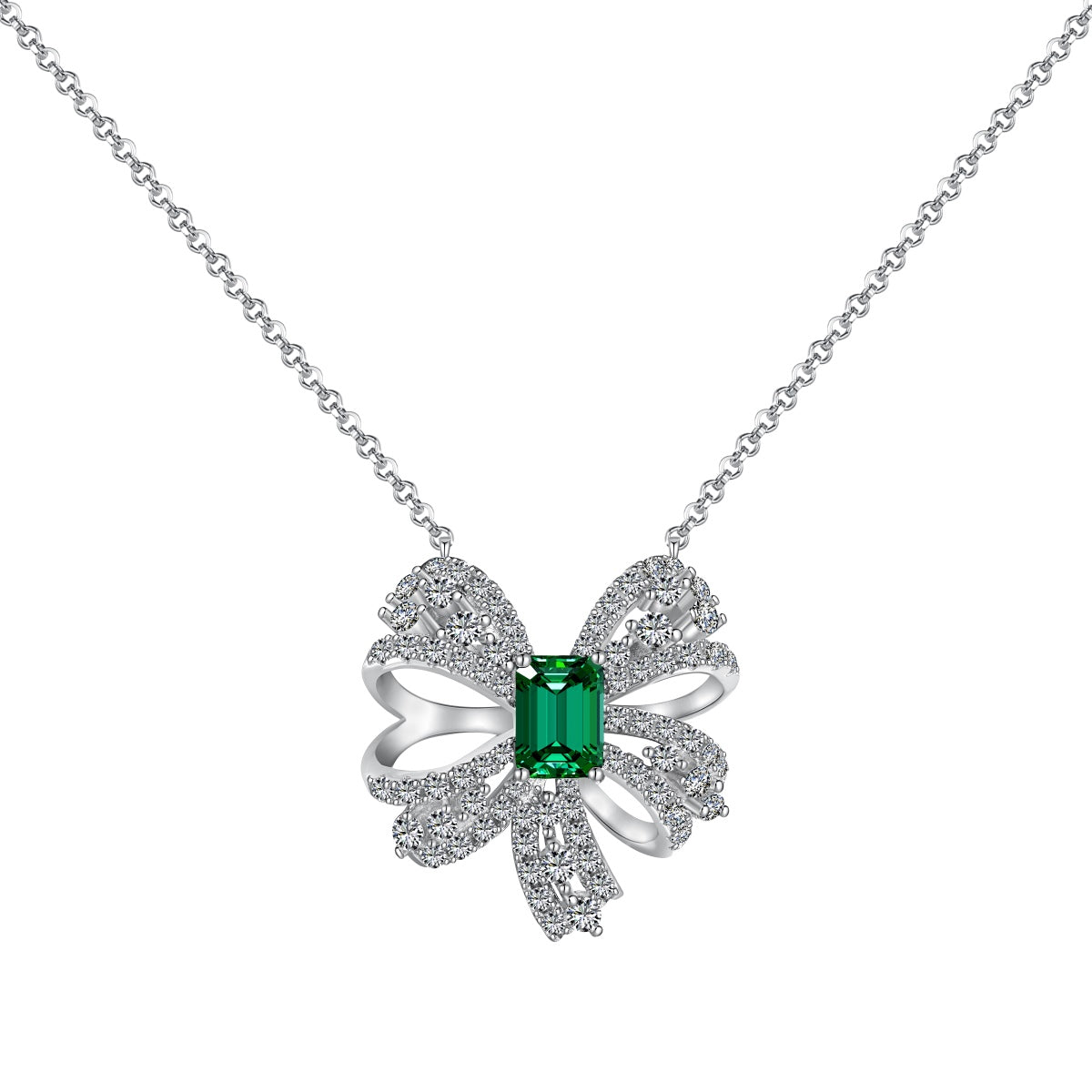 [Lora-Jewelry] Collier luxueux en forme de fleur taille émeraude