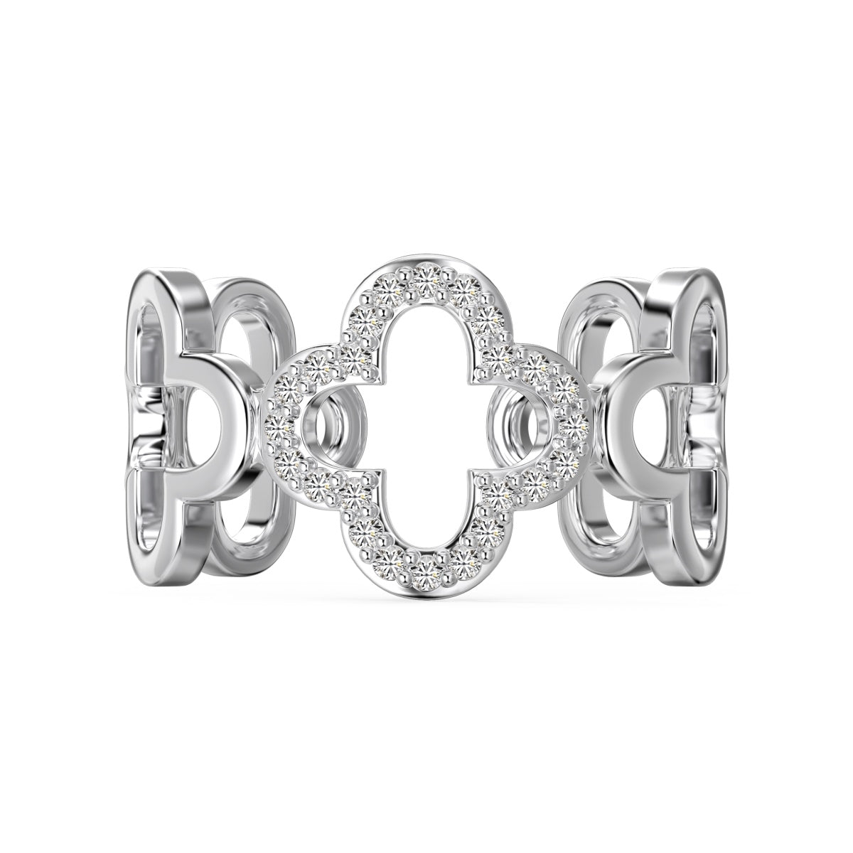 [Lora-Jewelry] Bague creuse en forme de trèfle à quatre feuilles