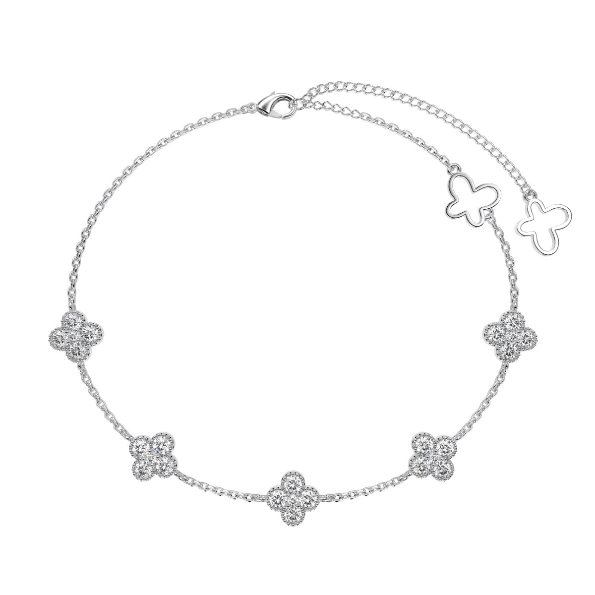 [Lora-Jewelry] Bracelet papillon creux en forme de trèfle à quatre feuilles