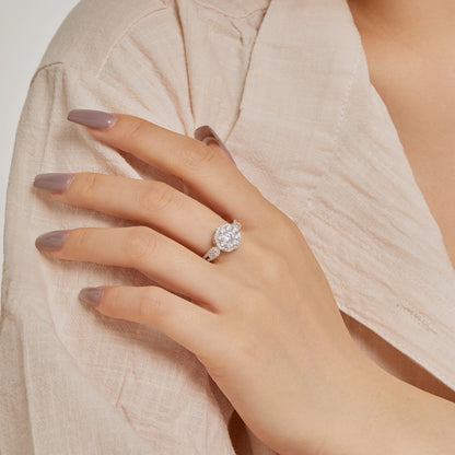 [Lora-Jewelry]繊細でカラフルなラウンドカットフラワーシェイプの結婚指輪