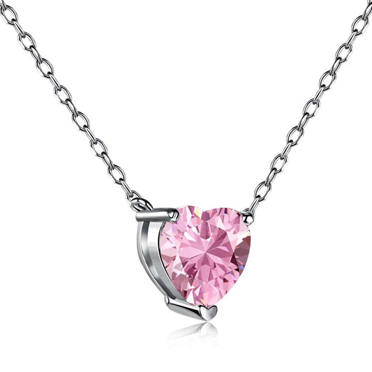 [Lora-Jewelry]ハートシェイプ メインストーンペンダント 鎖骨ネックレス