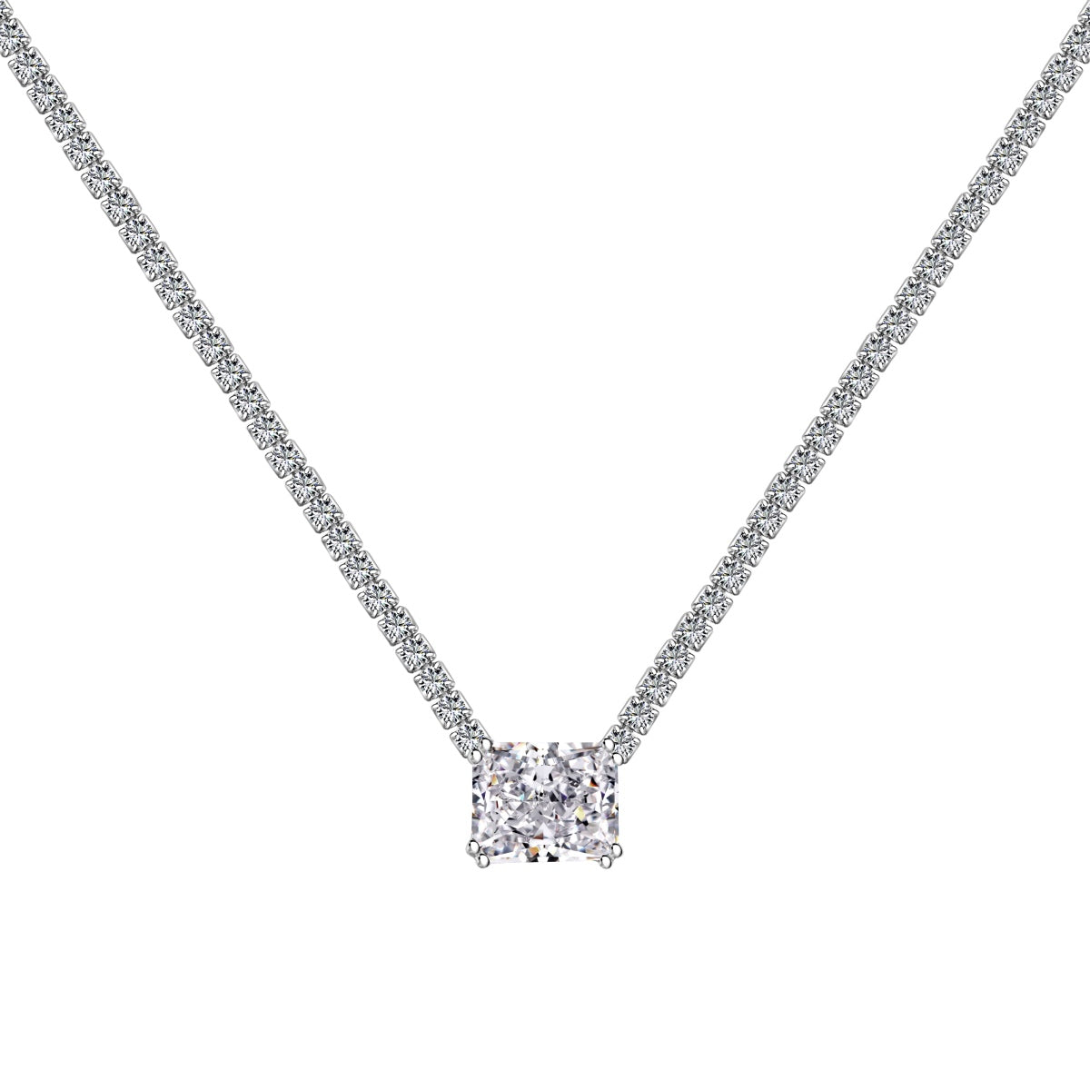[Lora-Jewelry] Collier élégant taille radiant de 4,0 carats