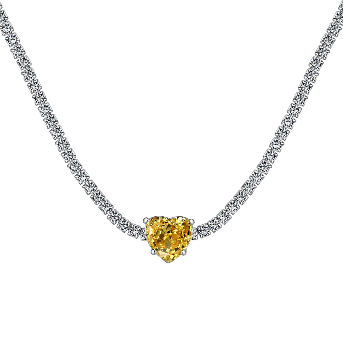 [Lora-Jewelry] Collier en forme de cœur scintillant de 2,0 carats