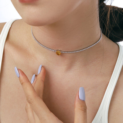 [Lora-Jewelry] Collier en forme de cœur scintillant de 2,0 carats