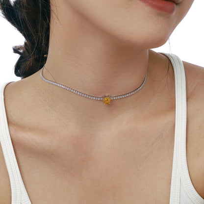 [Lora-Jewelry] Collier en forme de cœur scintillant de 2,0 carats