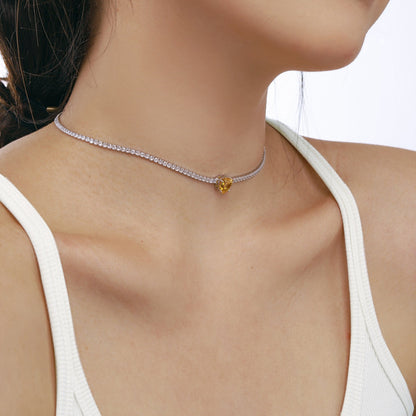[Lora-Jewelry] Collier en forme de cœur scintillant de 2,0 carats