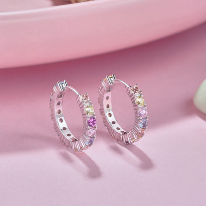 [Lora-Jewelry]Boucles d'oreilles rondes colorées et rayonnantes