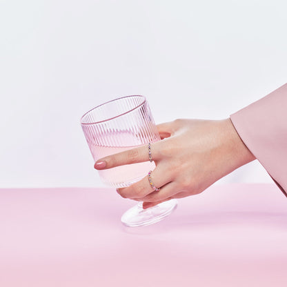 [Lora-Jewelry] Bague tennis ronde colorée et scintillante