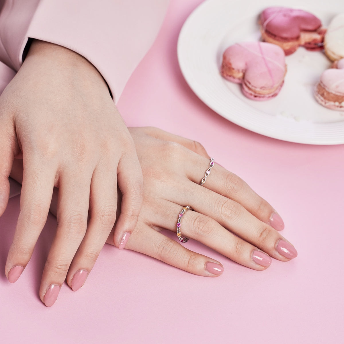 [Lora-Jewelry] Bague tennis ronde colorée et scintillante