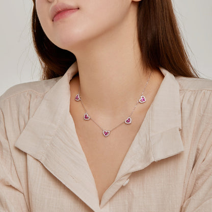 [Lora-Jewelry] Collier scintillant à cinq cœurs
