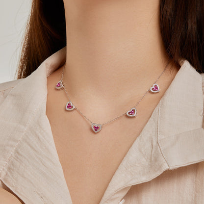 [Lora-Jewelry] Collier scintillant à cinq cœurs