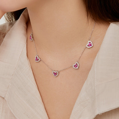 [Lora-Jewelry] Collier scintillant à cinq cœurs