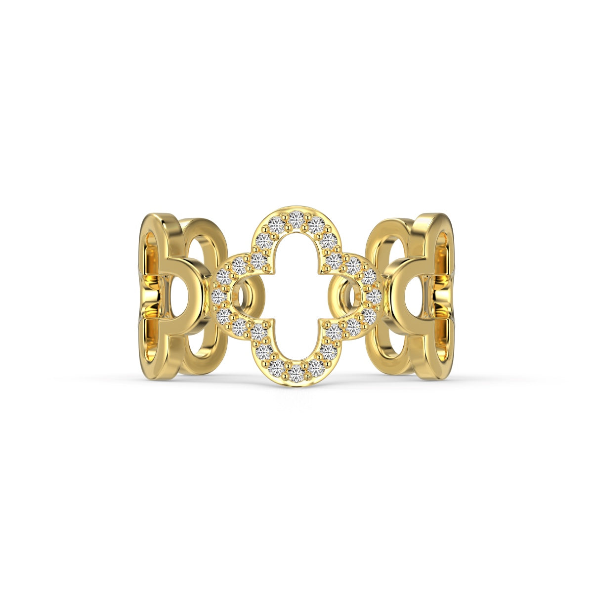 [Lora-Jewelry] Bague creuse en forme de trèfle à quatre feuilles