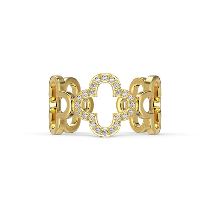 [Lora-Jewelry] Bague creuse en forme de trèfle à quatre feuilles