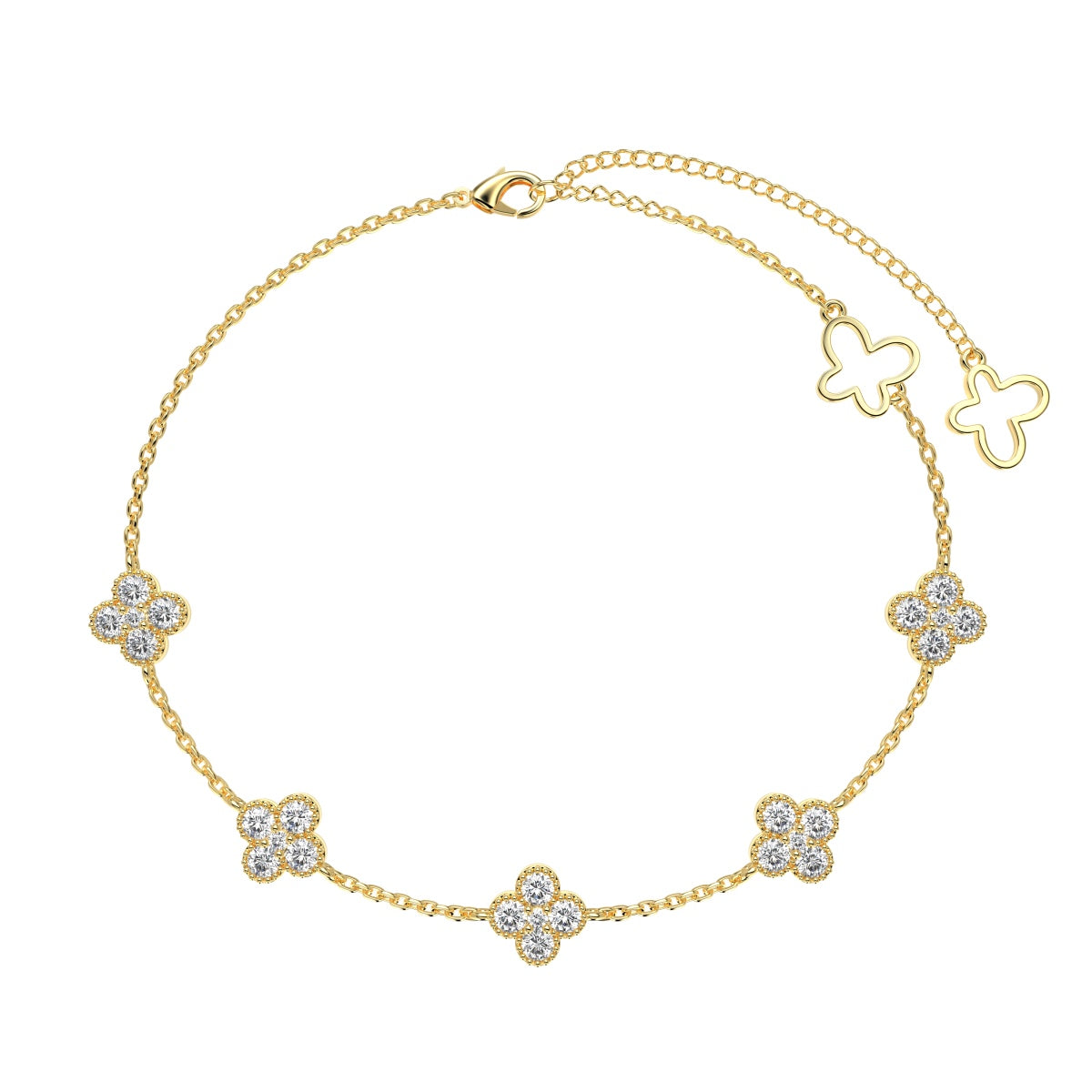 [Lora-Jewelry] Bracelet papillon creux en forme de trèfle à quatre feuilles