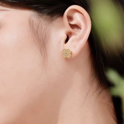 [Lora-Jewelry] Boucles d'oreilles fantaisie trèfle à quatre feuilles