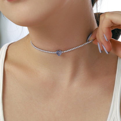 [Lora-Jewelry] Collier en forme de cœur scintillant de 2,0 carats