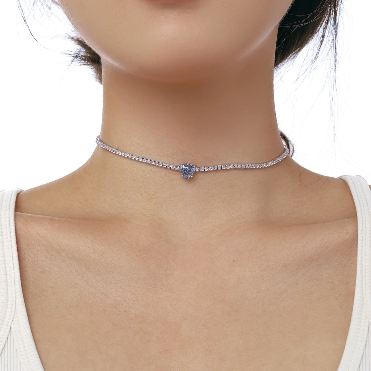 [Lora-Jewelry] Collier en forme de cœur scintillant de 2,0 carats
