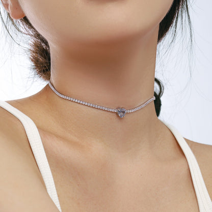 [Lora-Jewelry] Collier en forme de cœur scintillant de 2,0 carats