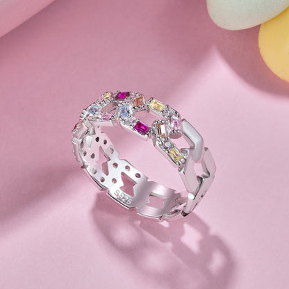 [Lora-Jewelry] Bague quotidienne scintillante et vibrante taille émeraude