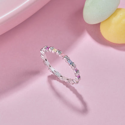 [Lora-Jewelry] Charmante bague ronde colorée pour tous les jours