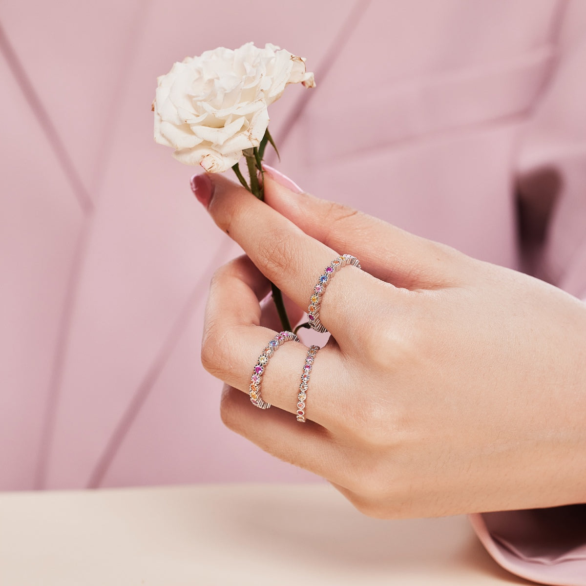 [Lora-Jewelry] Bague de fête exquise et colorée à coupe ronde
