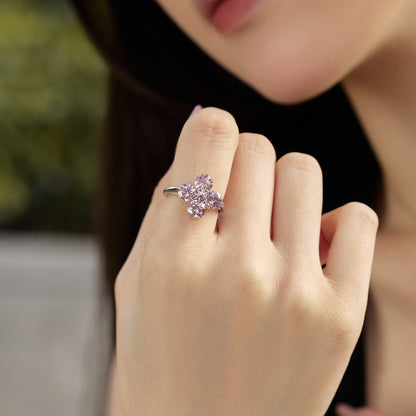 [Lora-Jewelry] Bague trèfle à quatre feuilles et étoile à huit branches