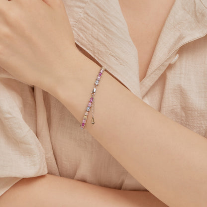 [Lora-Jewelry]繊細でカラフルなエメラルドカットのパーティーブレスレット