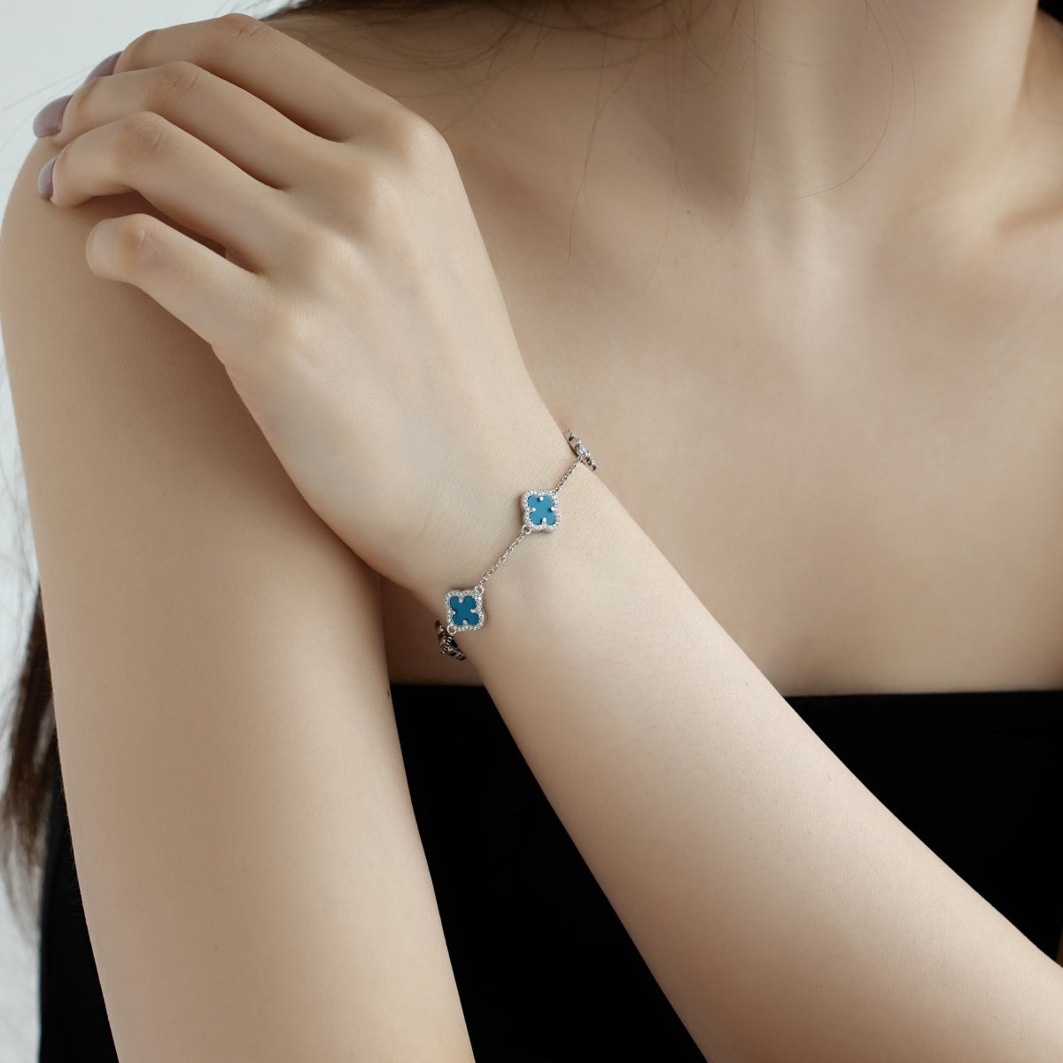 [Lora-Jewelry] Bracelet exquis en trèfle à quatre feuilles