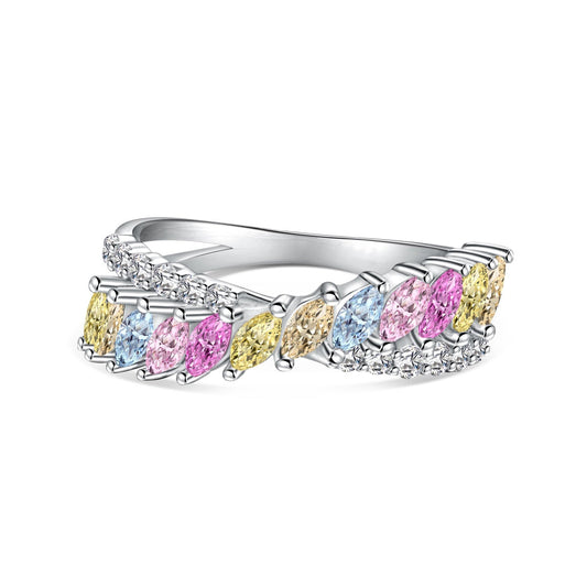 [Lora-Jewelry] Bague unique et colorée taille marquise pour un usage quotidien