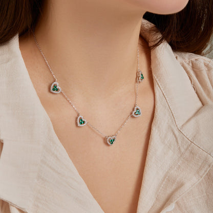 [Lora-Jewelry] Collier scintillant à cinq cœurs