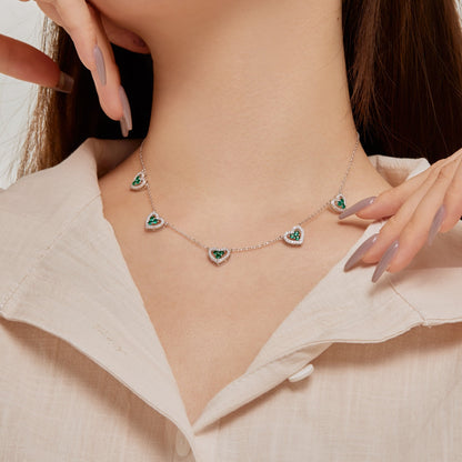 [Lora-Jewelry] Collier scintillant à cinq cœurs