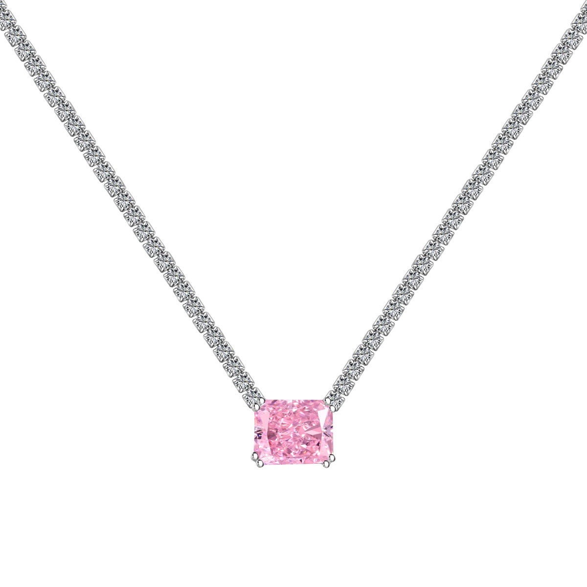 [Lora-Jewelry] Collier élégant taille radiant de 4,0 carats
