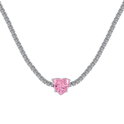 [Lora-Jewelry] Collier en forme de cœur scintillant de 2,0 carats