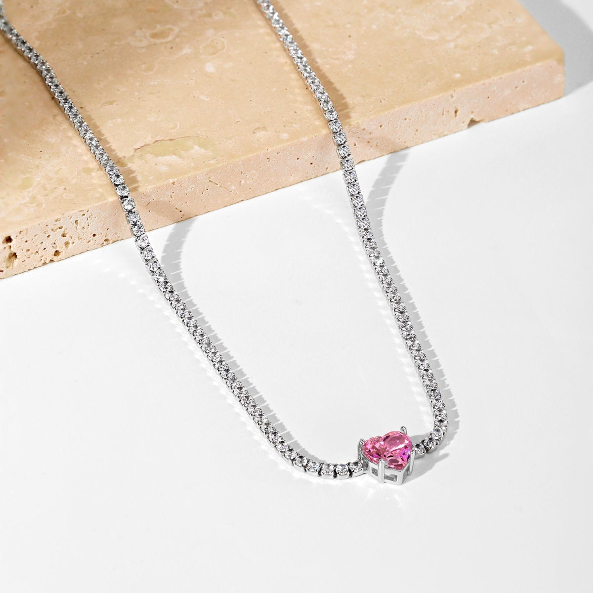 [Lora-Jewelry] Collier en forme de cœur scintillant de 2,0 carats