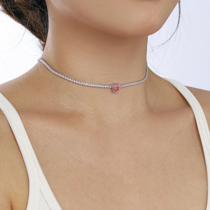 [Lora-Jewelry] Collier en forme de cœur scintillant de 2,0 carats
