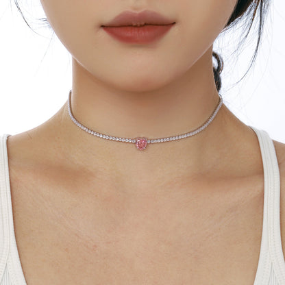 [Lora-Jewelry] Collier en forme de cœur scintillant de 2,0 carats