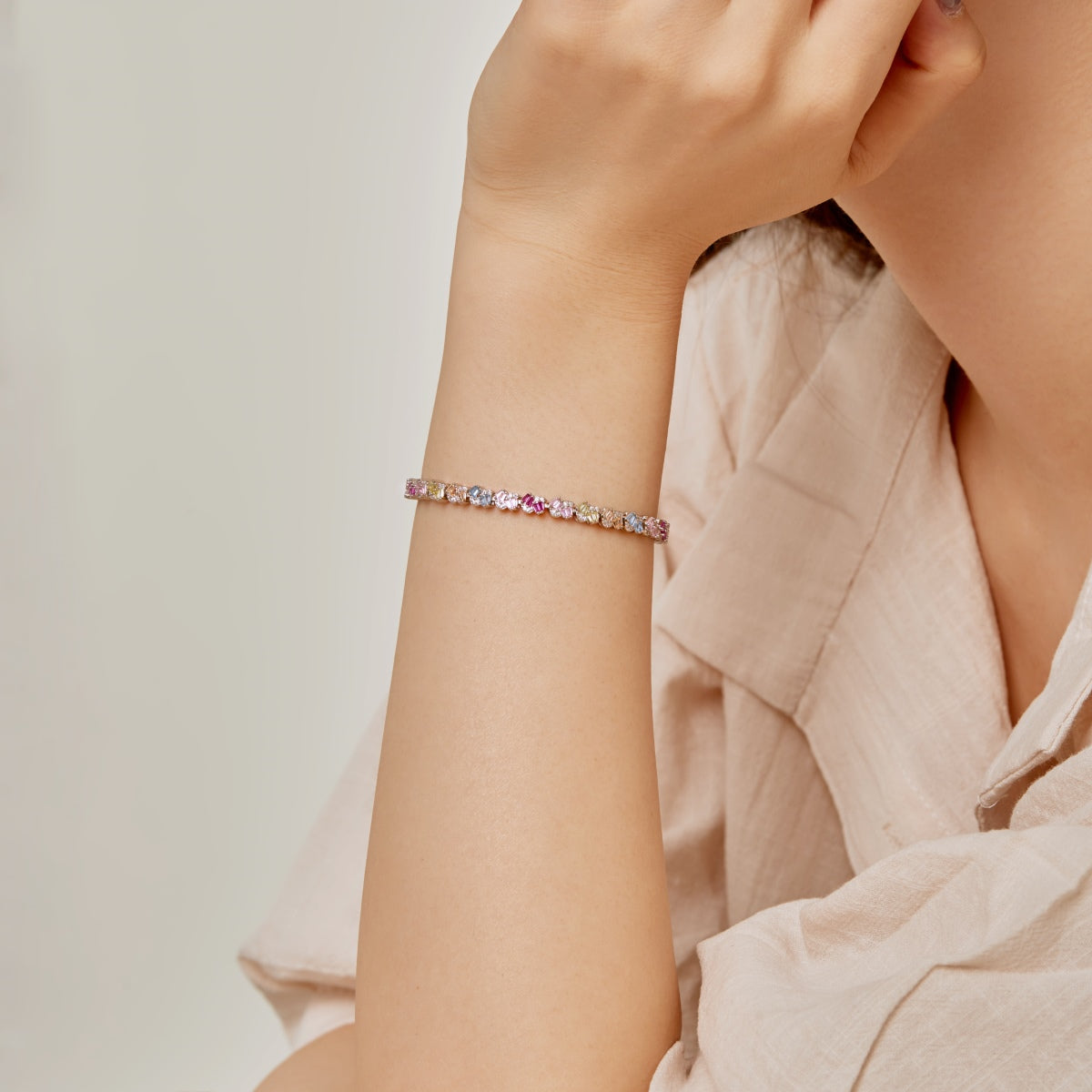 [Lora-Jewelry] Bracelet de fête orné de fleurs colorées
