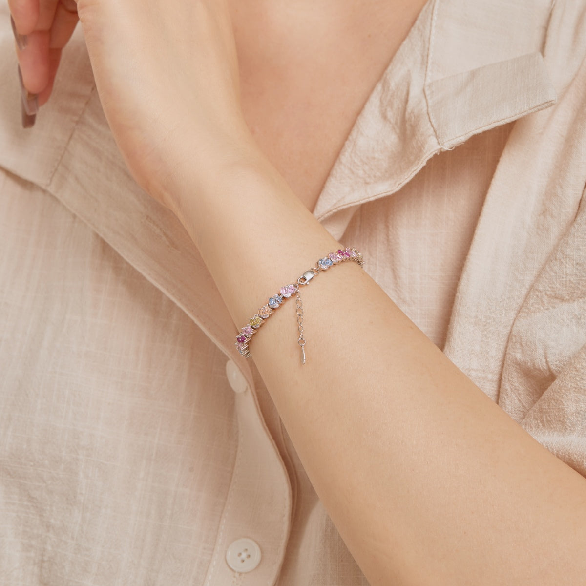 [Lora-Jewelry] Bracelet de fête orné de fleurs colorées