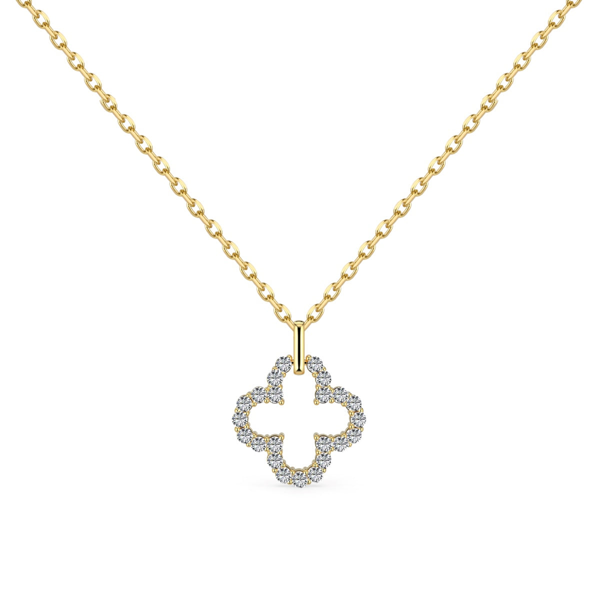 [Lora-Jewelry] Collier exquis à motif creux de trèfle à quatre feuilles